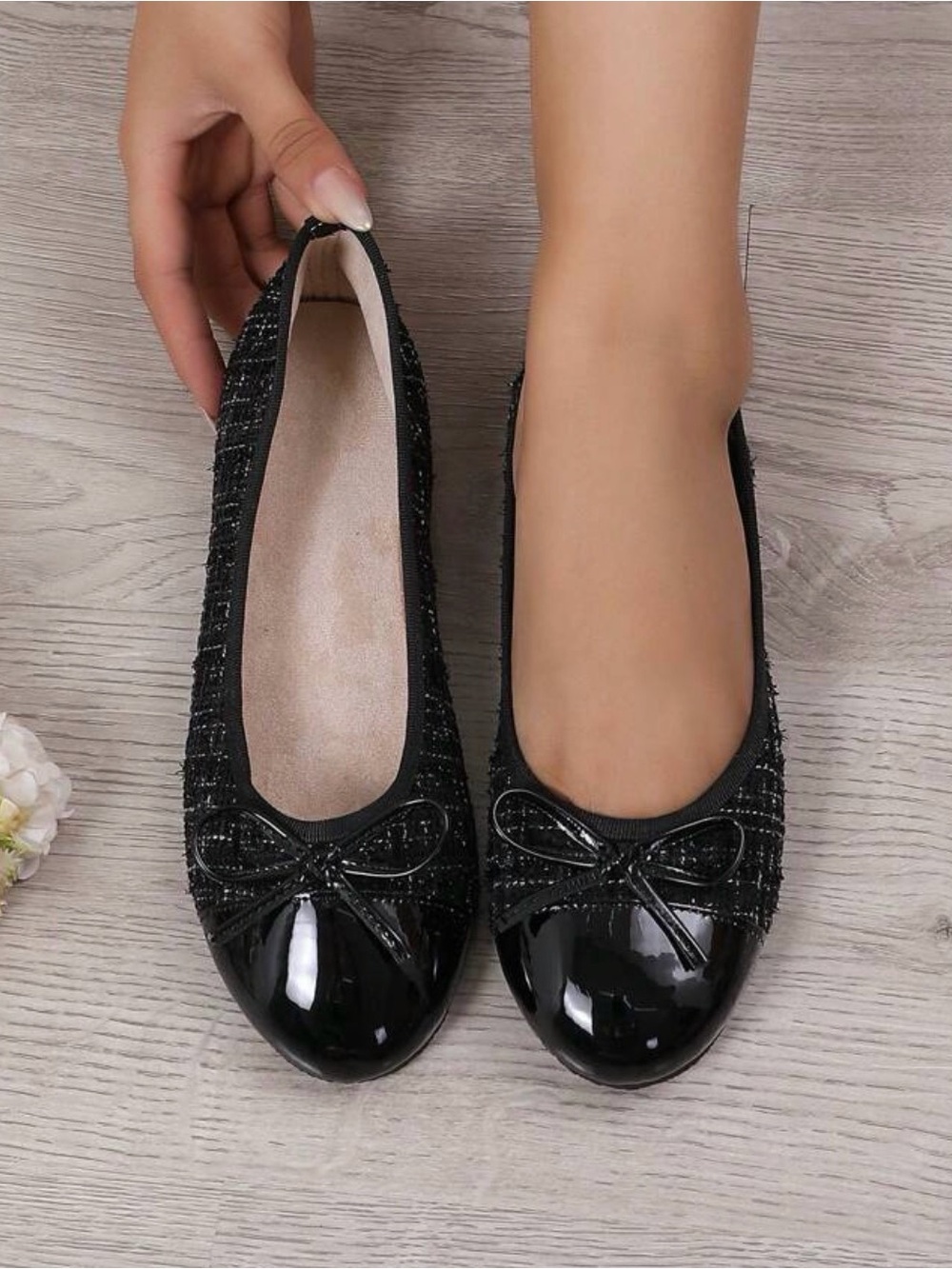 Ballet flats with Bow - Black